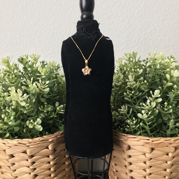 Gold Plumeria Pendant